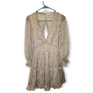 Saints+Secrets Open Back Dress Floral Blush Pink Size XS